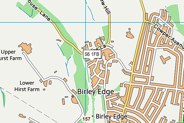 S6 1FB map - OS VectorMap District (Ordnance Survey)