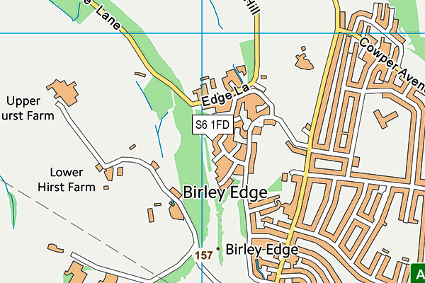 S6 1FD map - OS VectorMap District (Ordnance Survey)