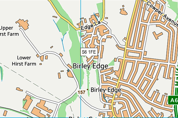 S6 1FE map - OS VectorMap District (Ordnance Survey)