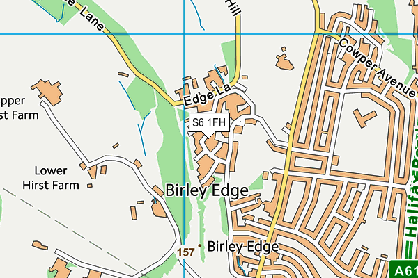 S6 1FH map - OS VectorMap District (Ordnance Survey)