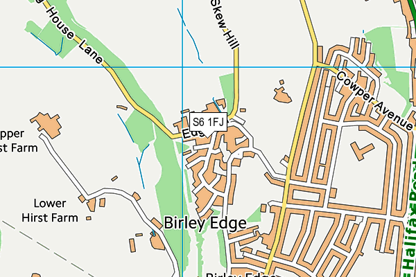 S6 1FJ map - OS VectorMap District (Ordnance Survey)