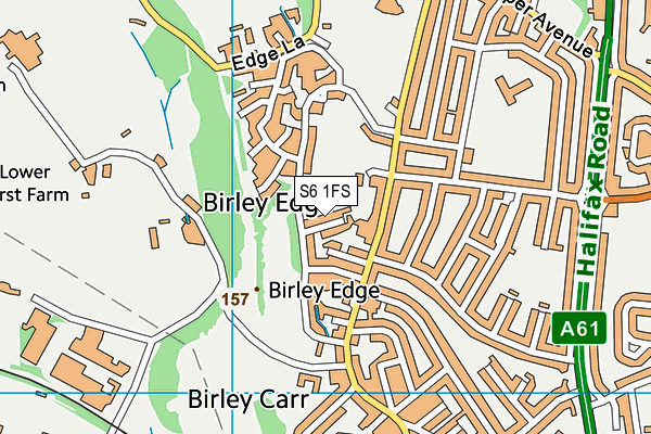 S6 1FS map - OS VectorMap District (Ordnance Survey)