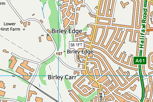 S6 1FT map - OS VectorMap District (Ordnance Survey)