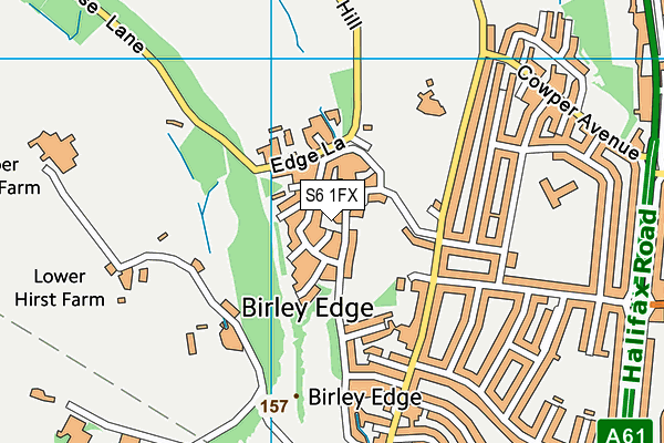 S6 1FX map - OS VectorMap District (Ordnance Survey)