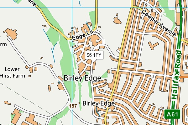 S6 1FY map - OS VectorMap District (Ordnance Survey)