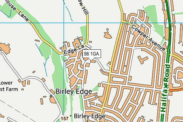 S6 1GA map - OS VectorMap District (Ordnance Survey)