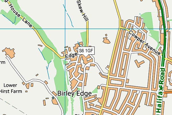 S6 1GF map - OS VectorMap District (Ordnance Survey)