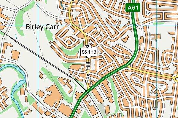 S6 1HB map - OS VectorMap District (Ordnance Survey)