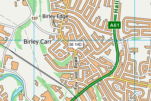 S6 1HD map - OS VectorMap District (Ordnance Survey)