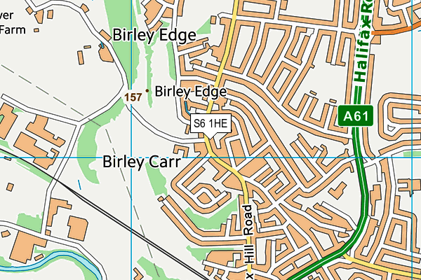 S6 1HE map - OS VectorMap District (Ordnance Survey)