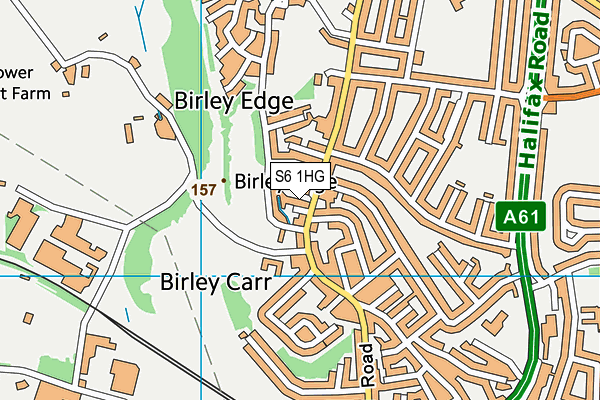 S6 1HG map - OS VectorMap District (Ordnance Survey)