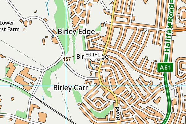 S6 1HL map - OS VectorMap District (Ordnance Survey)