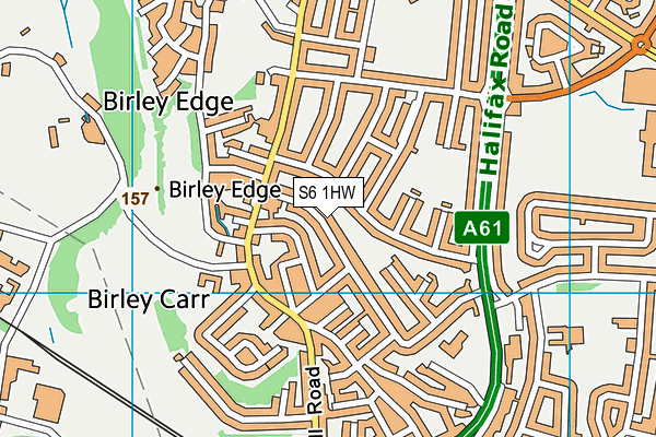 S6 1HW map - OS VectorMap District (Ordnance Survey)