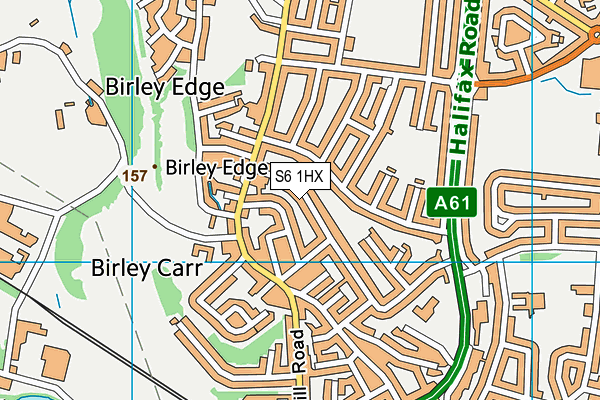 S6 1HX map - OS VectorMap District (Ordnance Survey)