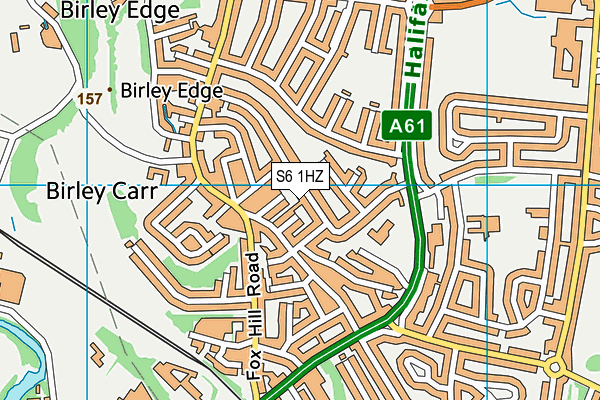 S6 1HZ map - OS VectorMap District (Ordnance Survey)