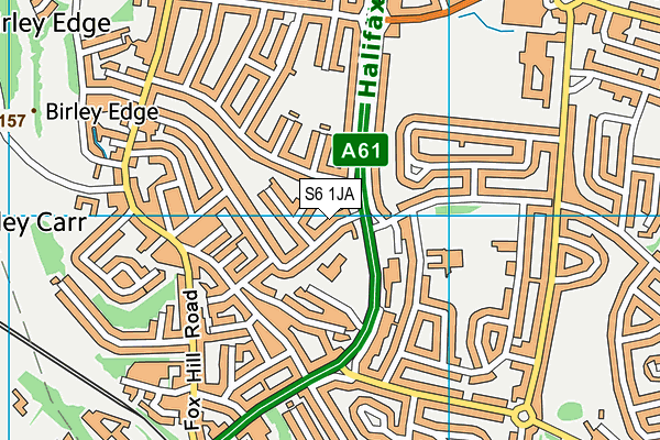 S6 1JA map - OS VectorMap District (Ordnance Survey)