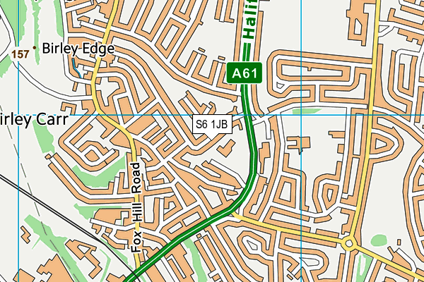 S6 1JB map - OS VectorMap District (Ordnance Survey)