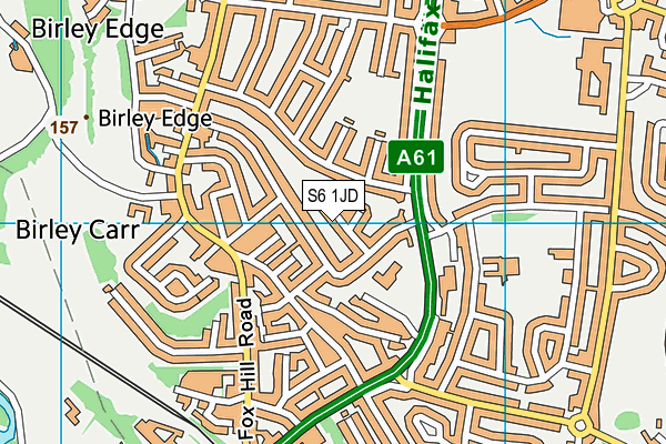S6 1JD map - OS VectorMap District (Ordnance Survey)
