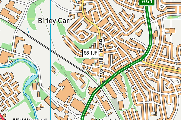 S6 1JF map - OS VectorMap District (Ordnance Survey)