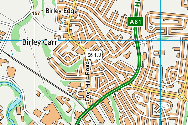 S6 1JJ map - OS VectorMap District (Ordnance Survey)