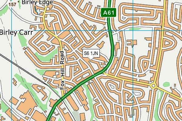 S6 1JN map - OS VectorMap District (Ordnance Survey)