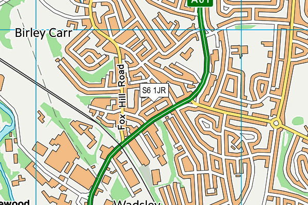 S6 1JR map - OS VectorMap District (Ordnance Survey)