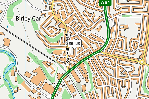 S6 1JS map - OS VectorMap District (Ordnance Survey)