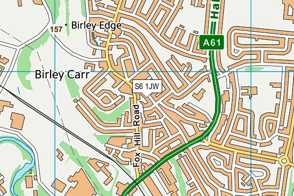 S6 1JW map - OS VectorMap District (Ordnance Survey)