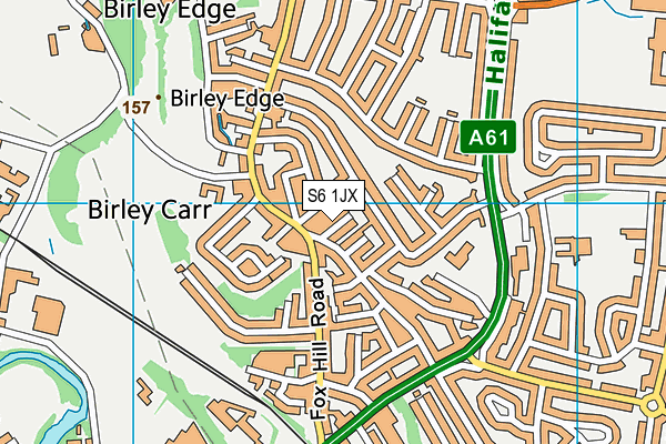 S6 1JX map - OS VectorMap District (Ordnance Survey)