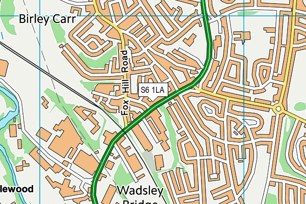 S6 1LA map - OS VectorMap District (Ordnance Survey)