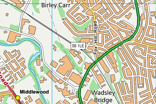 S6 1LE map - OS VectorMap District (Ordnance Survey)