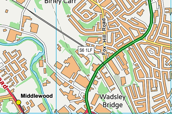 S6 1LF map - OS VectorMap District (Ordnance Survey)