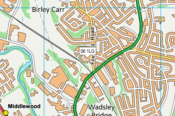 S6 1LG map - OS VectorMap District (Ordnance Survey)