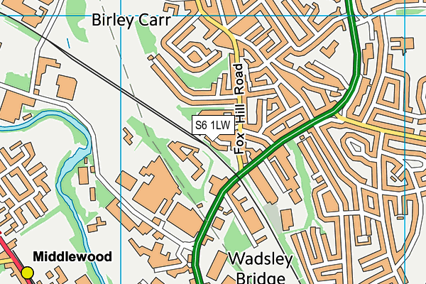 S6 1LW map - OS VectorMap District (Ordnance Survey)