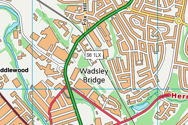 S6 1LX map - OS VectorMap District (Ordnance Survey)