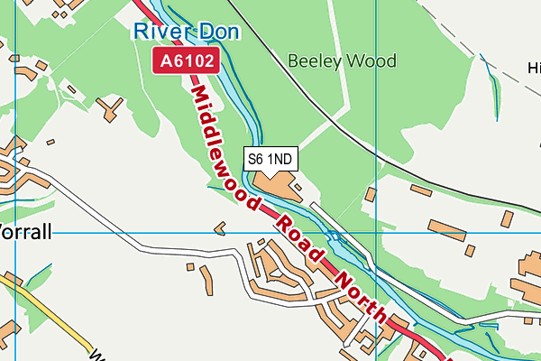 S6 1ND map - OS VectorMap District (Ordnance Survey)