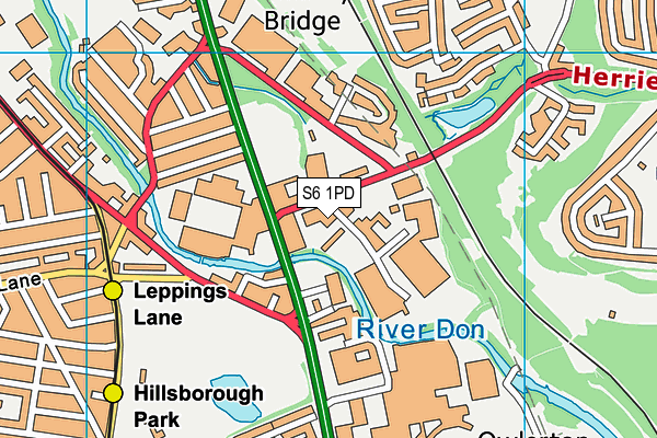 S6 1PD map - OS VectorMap District (Ordnance Survey)