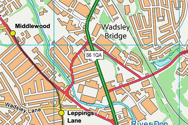 S6 1QA map - OS VectorMap District (Ordnance Survey)