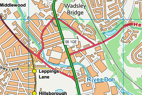 S6 1QE map - OS VectorMap District (Ordnance Survey)