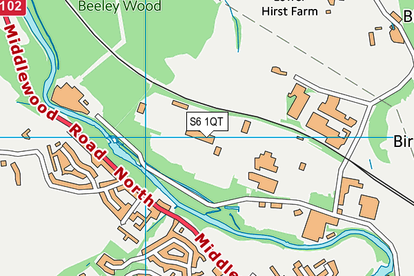 S6 1QT map - OS VectorMap District (Ordnance Survey)