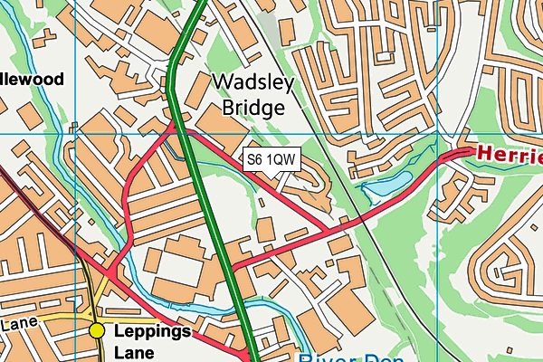 S6 1QW map - OS VectorMap District (Ordnance Survey)