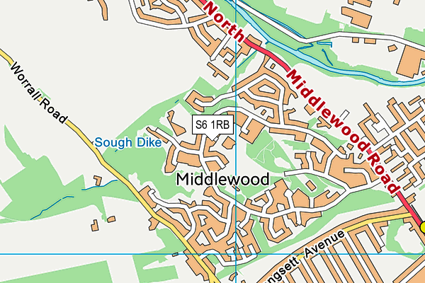 S6 1RB map - OS VectorMap District (Ordnance Survey)