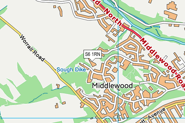 S6 1RN map - OS VectorMap District (Ordnance Survey)