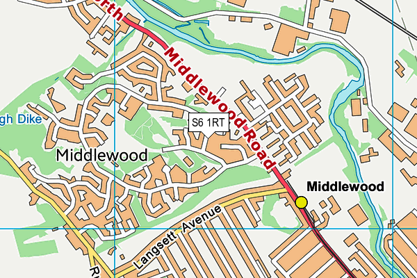 S6 1RT map - OS VectorMap District (Ordnance Survey)