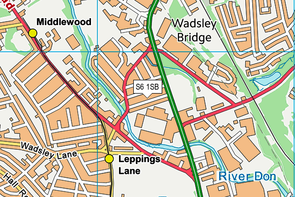 S6 1SB map - OS VectorMap District (Ordnance Survey)