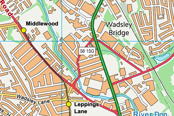 S6 1SG map - OS VectorMap District (Ordnance Survey)