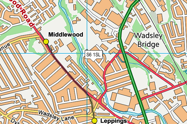 S6 1SL map - OS VectorMap District (Ordnance Survey)