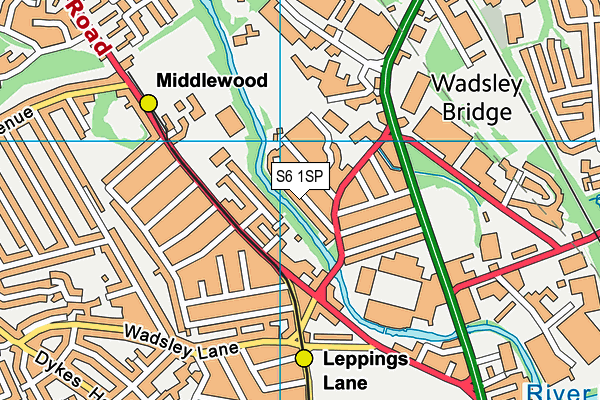 S6 1SP map - OS VectorMap District (Ordnance Survey)