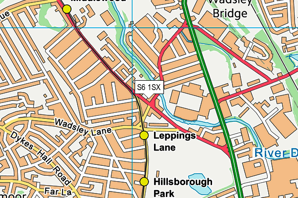 S6 1SX map - OS VectorMap District (Ordnance Survey)