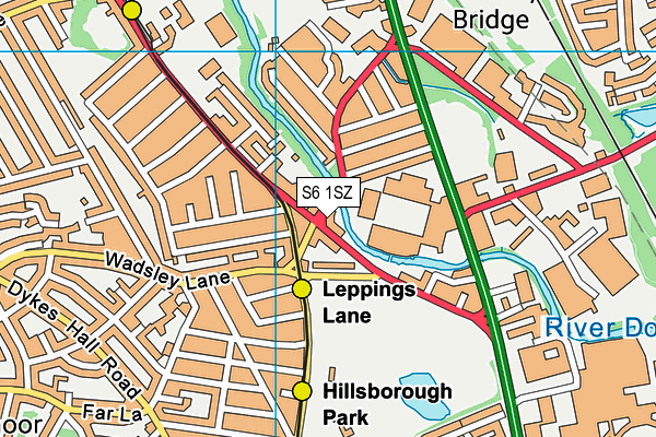 S6 1SZ map - OS VectorMap District (Ordnance Survey)